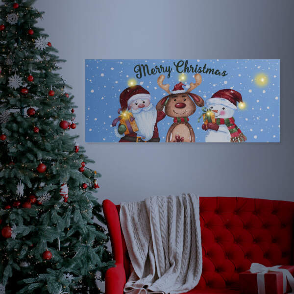 Afbeelding van Kerst LED-schilderij - wandhanger, 2 x AA, 70 x 30 cm 1 Stuks [58464] - 02 58464 web