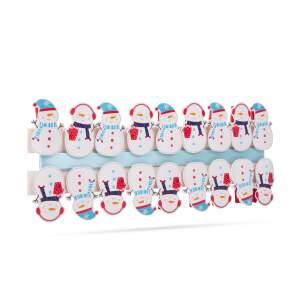 Afbeelding van Kerstclip met lint - Sneeuwmam - 22 x 35 mm - 18 stuks, 2 m / verpakking 1 Stuks [58526B] - 02 58526B web