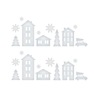 Afbeelding van Kerst raamdecoratie - winterlandschap - 37,5 x 27 cm 1 Stuks [58527B] - 02 58527B web