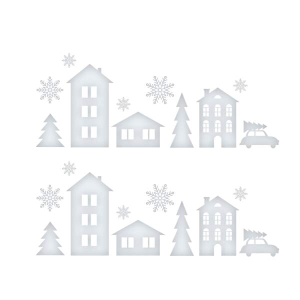 Afbeelding van Kerst raamdecoratie - winterlandschap - 37,5 x 27 cm 1 Stuks [58527B] - 02 58527B web