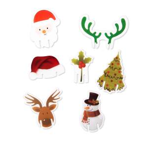 Afbeelding van Kerstbekermarker decoratie - 8 soorten - 16 stuks / verpakking 1 Stuks [58536] - 02 58536 web