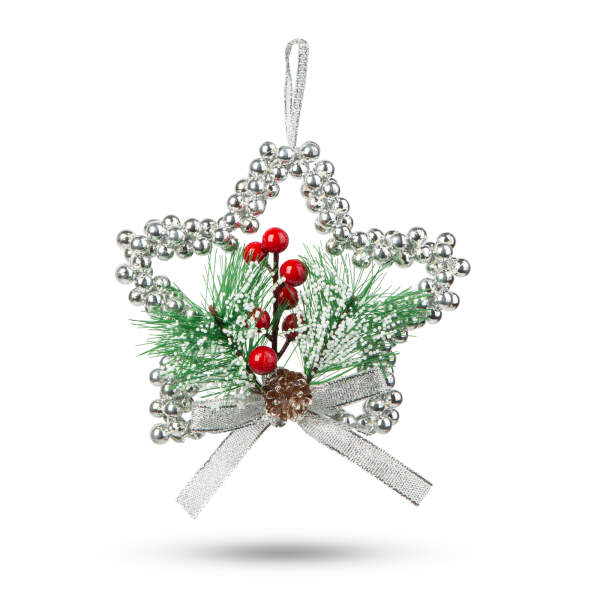 Afbeelding van Kerstdecoratie - hangend - zilveren ster - 10 cm 1 Stuks [58566B] - 02 58566B web