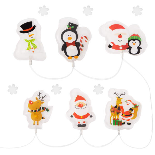 Afbeelding van Kerst LED lichtsnoer - gel raamsticker - 6 LED's - 2 x AA 1 Stuks [58568A] - 02 58568A web