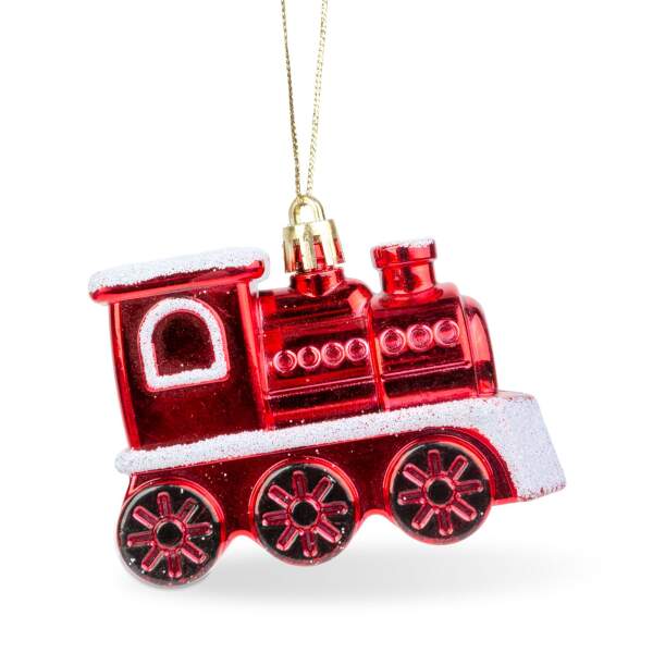 Afbeelding van Kerstboomversiering - glanzende trein - 8 x 6 x 3 cm 1 Stuks [58586] - 02 58586 web