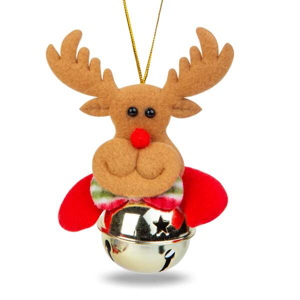 Afbeelding van Kerstboomversiering - Rendier met bel - 11 x 10 cm 1 Stuks [58589B] - 02 58589B web