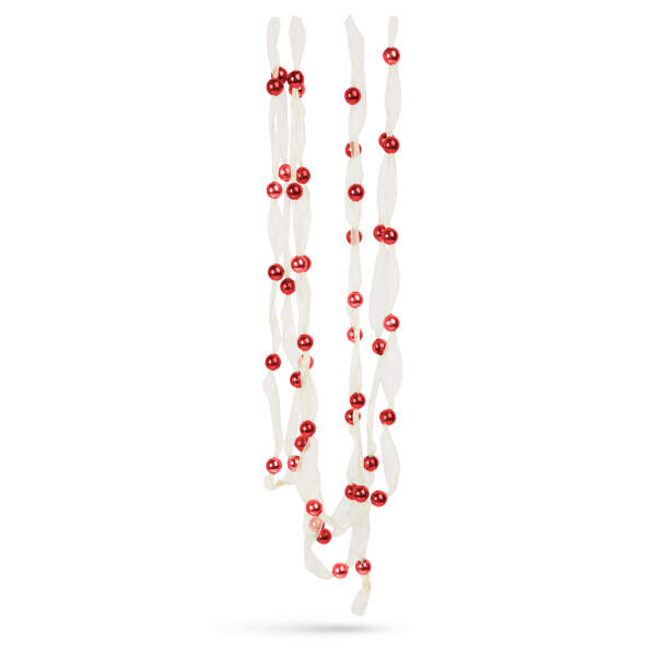 Afbeelding van Kerst organza slinger - 2,7 m - 10 mm - rood 1 Stuks [58615A] - 02 58615 web