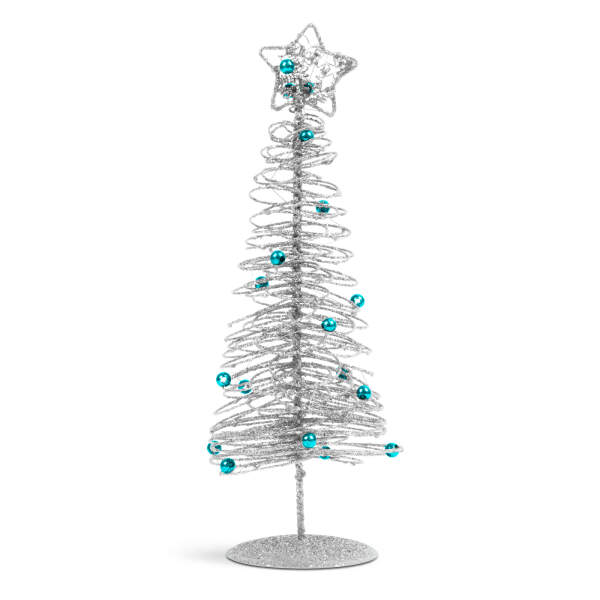 Afbeelding van Kerst, glitter, metalen kerstboom - 28 cm - zilver 1 Stuks [58622C] - 02 58622C web