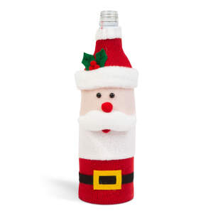 Afbeelding van Kerst drankfleshouder - 3D Kerstman - polyester - 27 x 12 cm 1 Stuks [58728A] - 02 58728A web