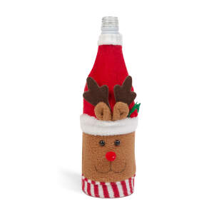 Afbeelding van Kerst drankfleshouder - 3D Rendier - polyester - 27 x 12 cm 1 Stuks [58728C] - 02 58728C web