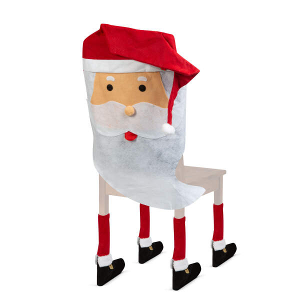 Afbeelding van Kerststoel decoratieset - Kerstman - 47 x 75 cm - rood/wit 1 Stuks [58736A] - 02 58736A web