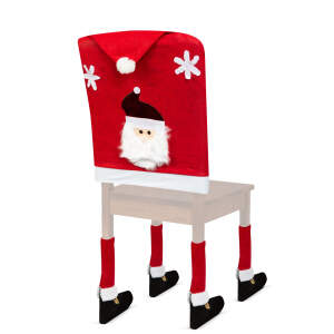 Afbeelding van Kerststoel decoratieset - Kerstman - 50 x 60 cm - rood/wit 1 Stuks [58737A] - 02 58737A web