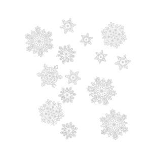 Afbeelding van Kerst raamdecoratieset met ijskristallen - papier, wit 1 Stuks [58743] - 02 58743 web