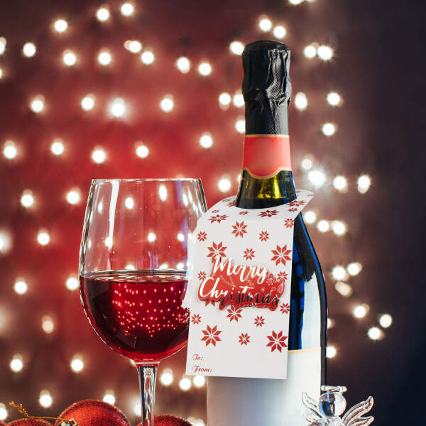 Afbeelding van Kerstdrankfles wenskaart - 4 soorten - 6 stuks / verpakking 1 Stuks [58746] - 02 58746 web