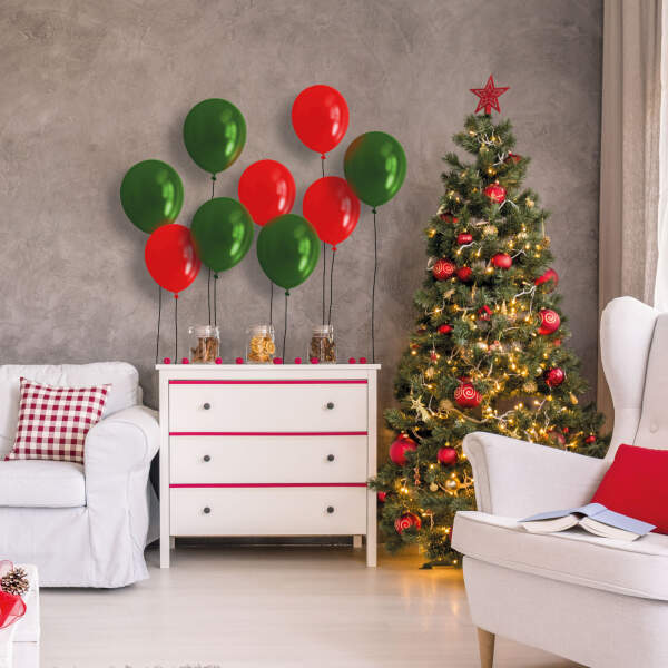 Afbeelding van Ballonnenset - roodgroen, metallic - 15 stuks / pak 1 Stuks [58751] - 02 58751 web