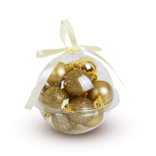 Afbeelding van Kerstboomdecoratieset - goud - 3 cm - 12 stuks / set 1 Stuks [58775B] - 02 58775A web