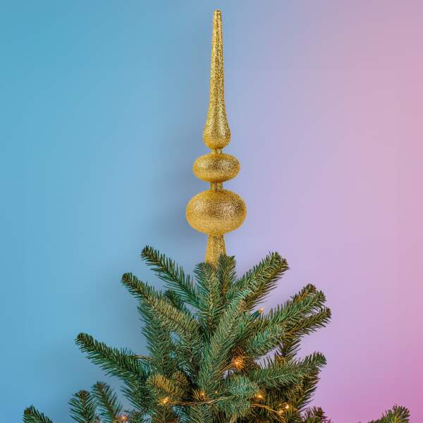 Afbeelding van Kerstboomtopversiering - goud, glitter - 30 x 7 cm 1 Stuks [58780A] - 02 58780A web
