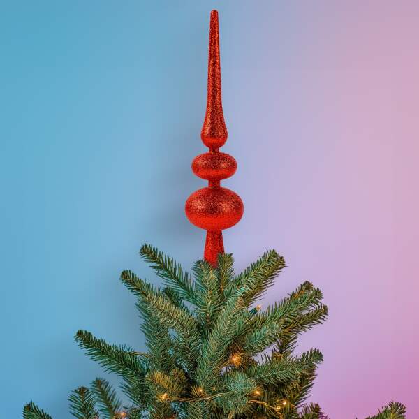 Afbeelding van Kerstboomtopversiering - rood, glitter - 30 x 7 cm 1 Stuks [58780C] - 02 58780C web