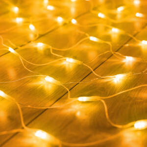 Afbeelding van LED-lichtnet – 190 warmwitte LED's – 3 x 2 m – 230V – met afstandsbediening 1