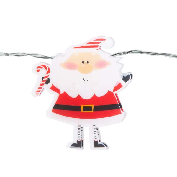 Afbeelding van LED lichtsnoer - Kerstman - 10 LED - 1,35 meter - warmwit - 2 x AA 1 Stuks [58912] - 02 58912 web