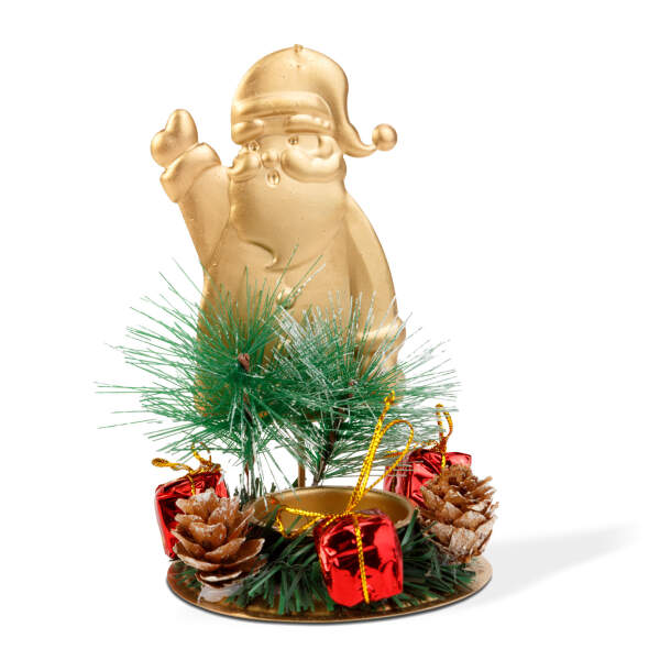 Afbeelding van Adventsdecoratie - met kaarsenhouder - koper, kerstman - 8 x 13 cm 1 Stuks [58946B] - 02 58946B web