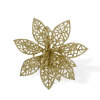Afbeelding van Kerstversiering - met clips - glitterbloem - goud - 3 stuks / verpakking 1 Stuks [58947A] - 02 58947A web