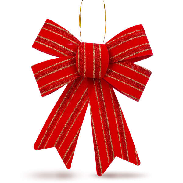 Afbeelding van Strikdecoratie - glinsterend, rood - 18 x 25 cm 1 Stuks [58958] - 02 58958 web