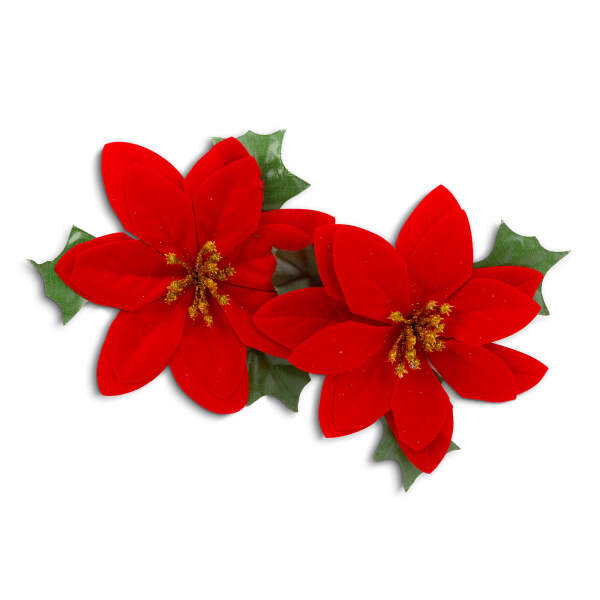 Afbeelding van Kerstster - glinsterend, rood - 13 x 13 cm - 2 stuks / verpakking 1 Stuks [58967] - 02 58967 web