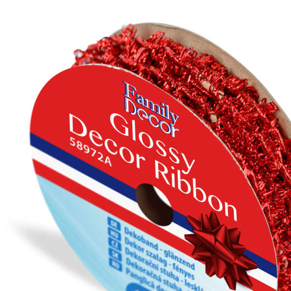 Afbeelding van Decoratielint - glanzend - 2,74 m - rood 1 Stuks [58972A] - 02 58972A web