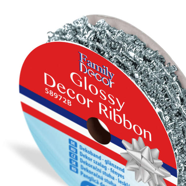Afbeelding van Decoratielint - glanzend - 2,74 m - zilver 1 Stuks [58972B] - 02 58972B web
