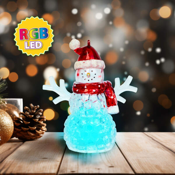 Afbeelding van Kerst LED sneeuwpop - rood - RGB LED - 9 x 8 x 5 cm 1 Stuks [58978A] - 02 58978A web