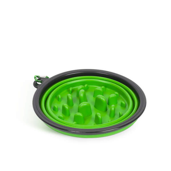 Afbeelding van Opvouwbare voerbak - slowfeeder - groen - 1000 ml 1 Stuks [60008GR] - 02 60008GR web