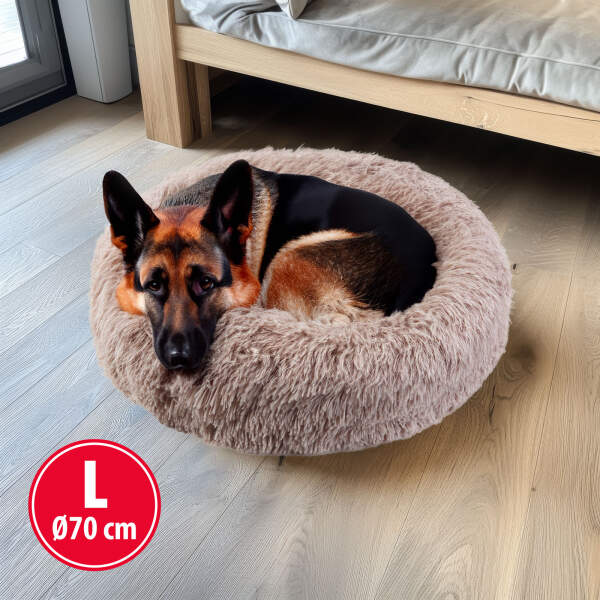 Afbeelding van Hondenbed - rond - maat "L" - 70 cm - lichtbruin 1 Stuks [60040B] - 02 60040B web