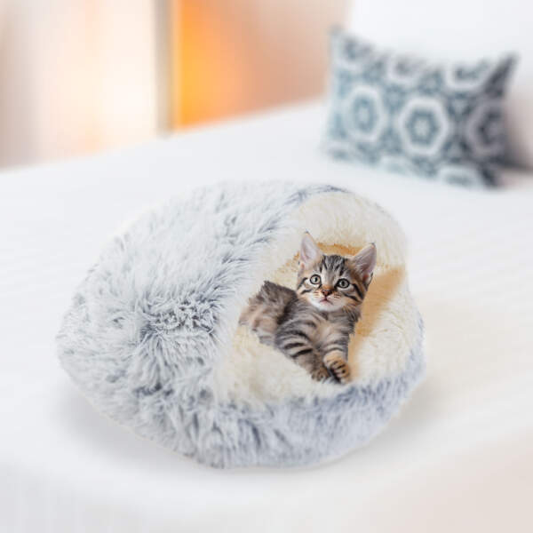 Afbeelding van Kattenbed - rond - 50 cm - grijs 1 Stuks [60042A] - 02 60042A web