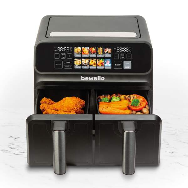 Afbeelding van Airfryer - XXL - 230V - 2200W - dubbele mand, kleurentouchscreen - 4+4 L 1 Stuks [BW1002D] - 02 BW1002D web 2