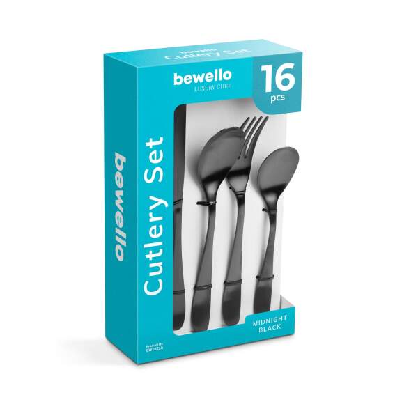 Afbeelding van Bestekset - mat zwart - 16-delig 1 Stuks [BW1022A] - 02 BW1022A web