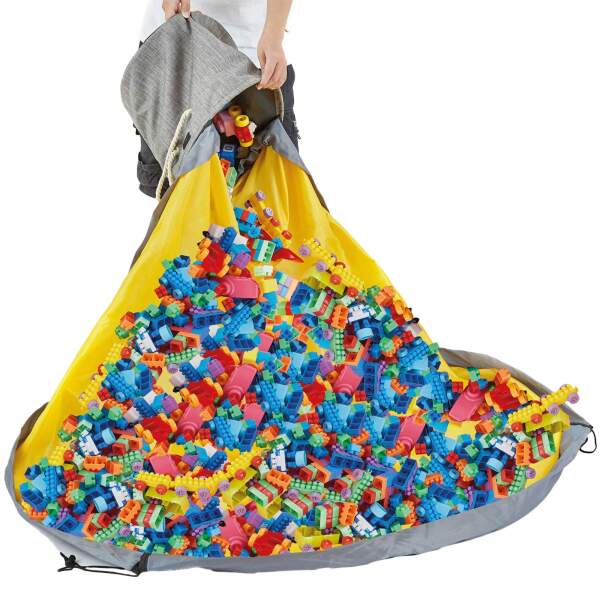 Afbeelding van Speelmat met Opbergzak – Ø135 cm – Sluitbare Speelmat & Speelgoed Organizer – Opvouwbare Speelkleed