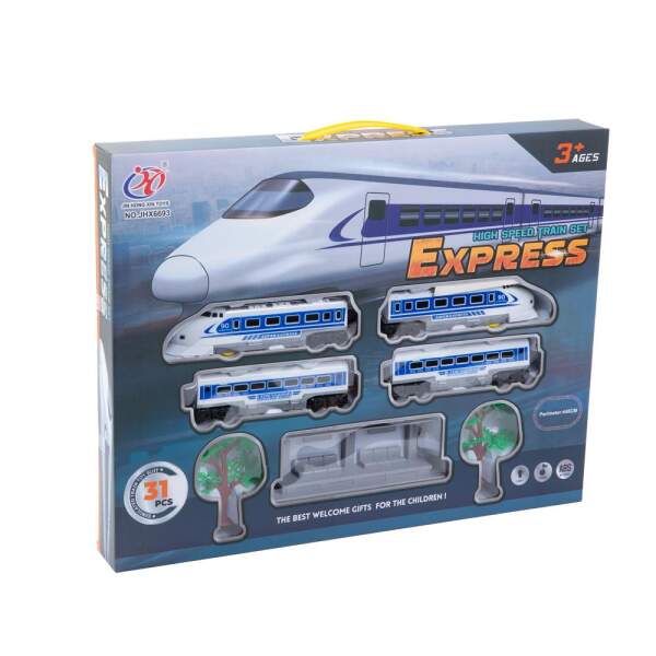 Afbeelding van Sneltrein - met station - elektrisch - 4 soorten sporen 1 Stuks [DA00353] - 02 DA00353 web