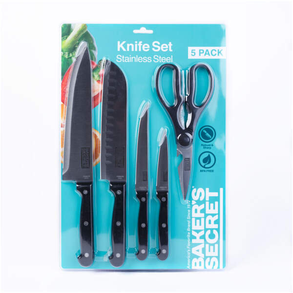 Afbeelding van Baker's Secret - 5-delige keukenmessenset met schaar 1 Stuks [DA00992] - 02 DA00992 web