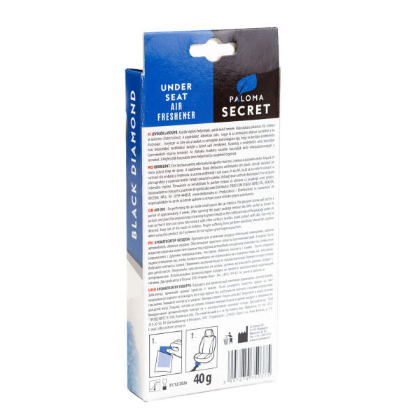 Afbeelding van Luchtverfrisser - Paloma Secret - Onder de stoel - Zwarte diamant - 40 g 1 Stuks [P03525] - 02 P03525 web