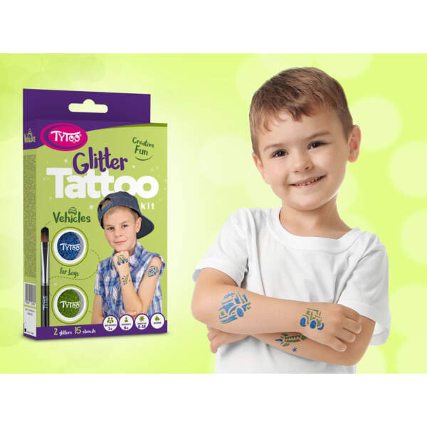 Afbeelding van Vehicles Glitter Tattoo Set 1 Stuks [TY50180] - 02 TY50180 web