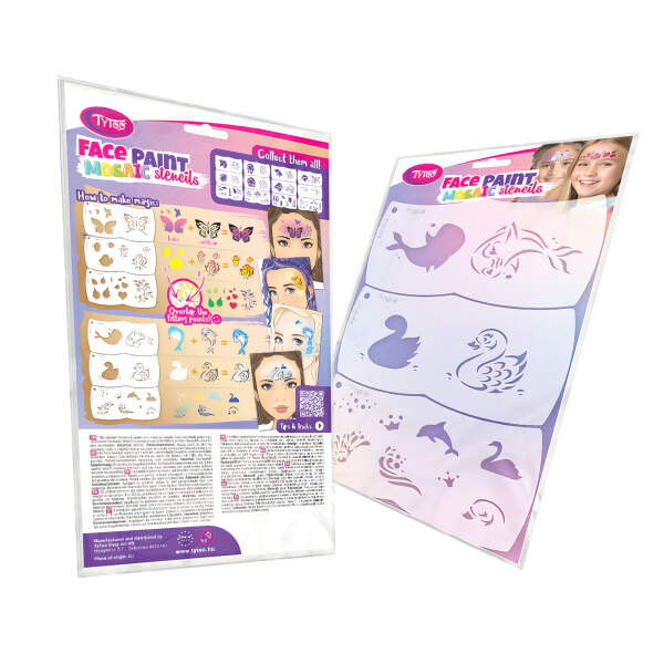 Afbeelding van Mosaic Face Painter Template - dolphin - swan - 3 pieces / pack 1 Stuks [TY50565] - 02 TY50565 webjpg