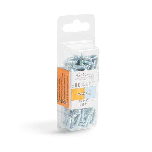 Afbeelding van Spaanplaatschroef - gecanneleerde lenskop - 4,2 x 16 mm - 80 stuks / verpakking 1 Stuks [04805] - 03 04805 web