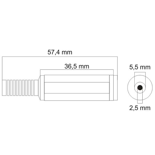 Afbeelding van DC-aansluiting met trekontlasting 5 Stuks [05154] - 03 05154 draw