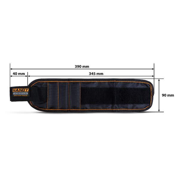 Afbeelding van Magnetische polyester polsband - 35 x 9 cm 1 Stuks [10873B] - 03 10873B web