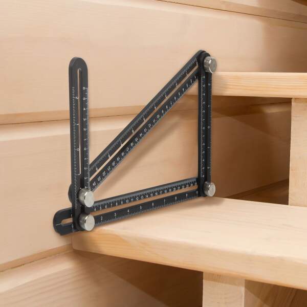 Afbeelding van Metalen vierzijdige liniaal, hoekkopieerapparaat - 31 x 18 cm 1 Stuks [10999] - 03 10999 web