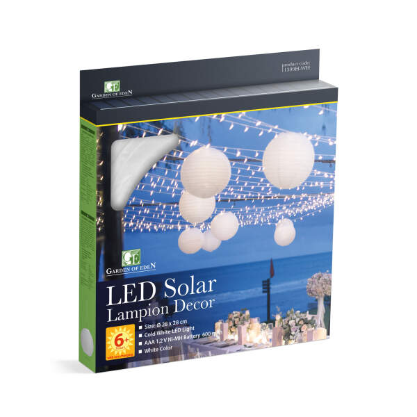 Afbeelding van Solarlantaarn - wit - koelwitte LED - 28 cm 1 Stuks [11399H-WH] - 03 11399H WH web
