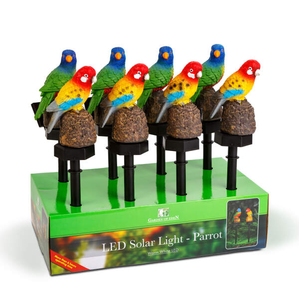 Afbeelding van Doorboorbare zonnedecoratie - papegaai - 1 warmwitte LED - 8 x 60 x 41 cm 1 Stuks [11426H] - 03 11426H web