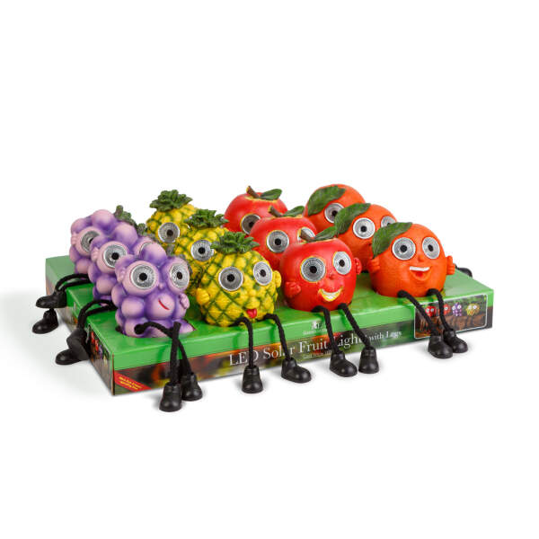Afbeelding van Zonnefruit met voetjes - 4 soorten - 2 witte LED's - 8 x 17 cm 1 Stuks [11427B] - 03 11427B web