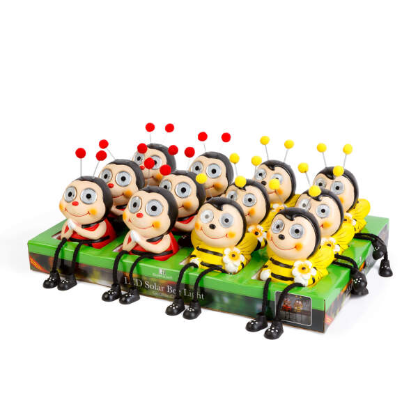 Afbeelding van Zonne-dierfiguren met poten - 2 soorten bijen - 2 witte LED's - 10 x 8,5 x 26 cm 1 Stuks [11428F] - 03