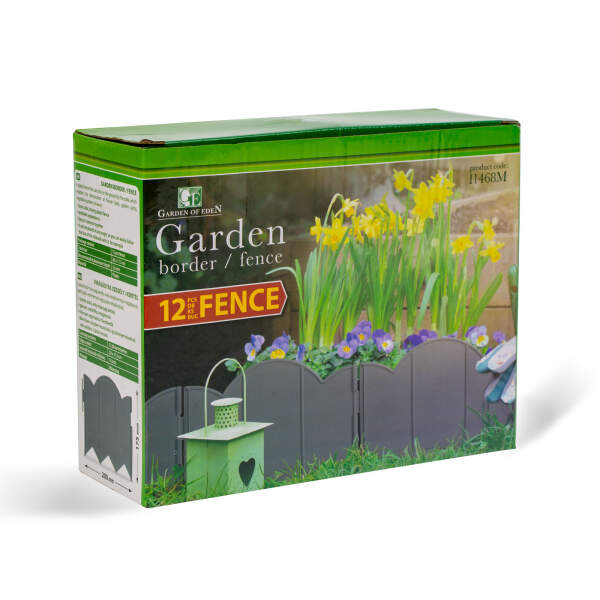 Afbeelding van Tuinborder / schutting - 20 x 17,5 cm - grijs - 12 stuks / verpakking 1 Stuks [11468M] - 03 11468M web